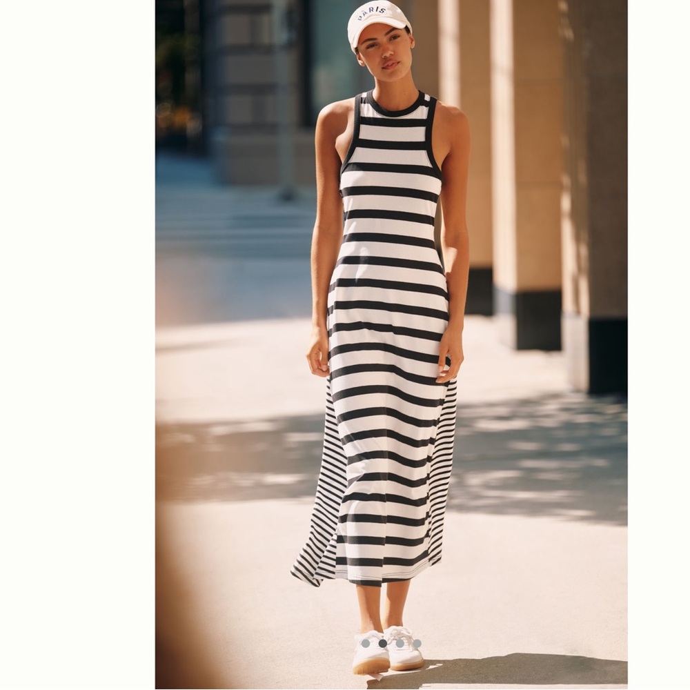 Anthropologie Daily Practice Mixed Print Knit Midi Dress